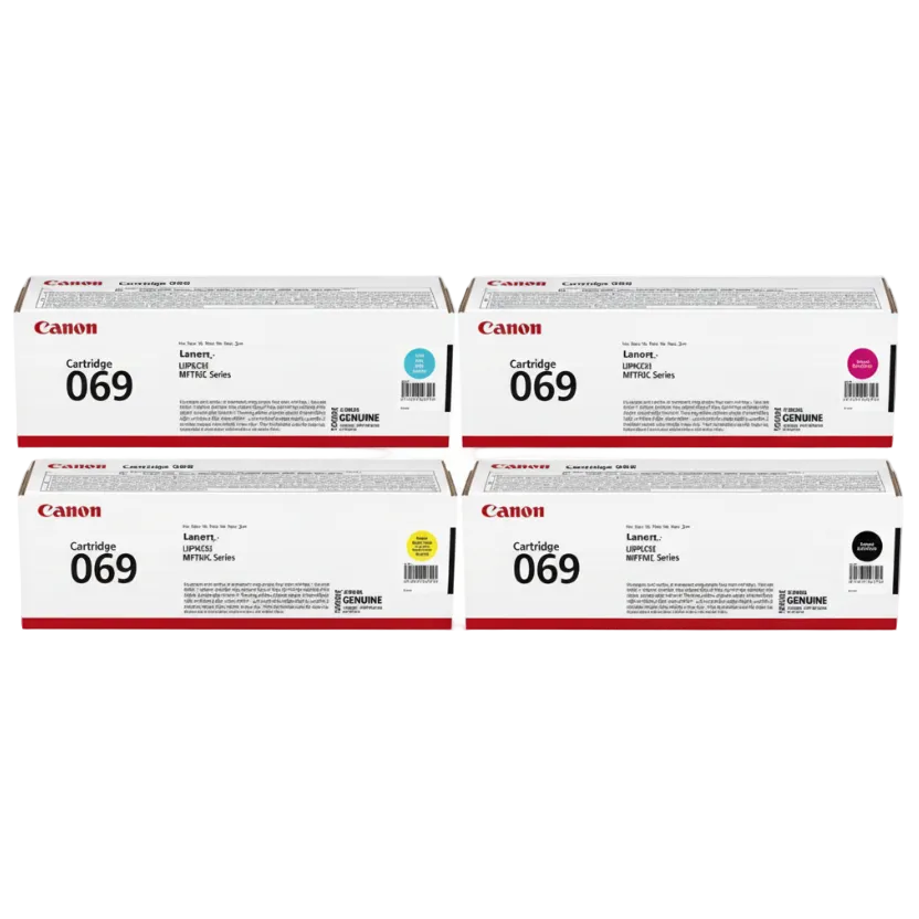 Canon 069 Full Set | Canon Laser Toner Cartridges – Black, Cyan, Yellow, Magenta