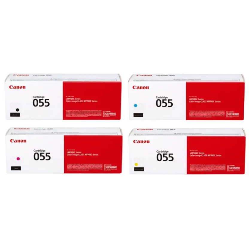 Canon 055  Full Set | Canon Laser Toner Cartridges – Black, Cyan, Yellow, Magenta